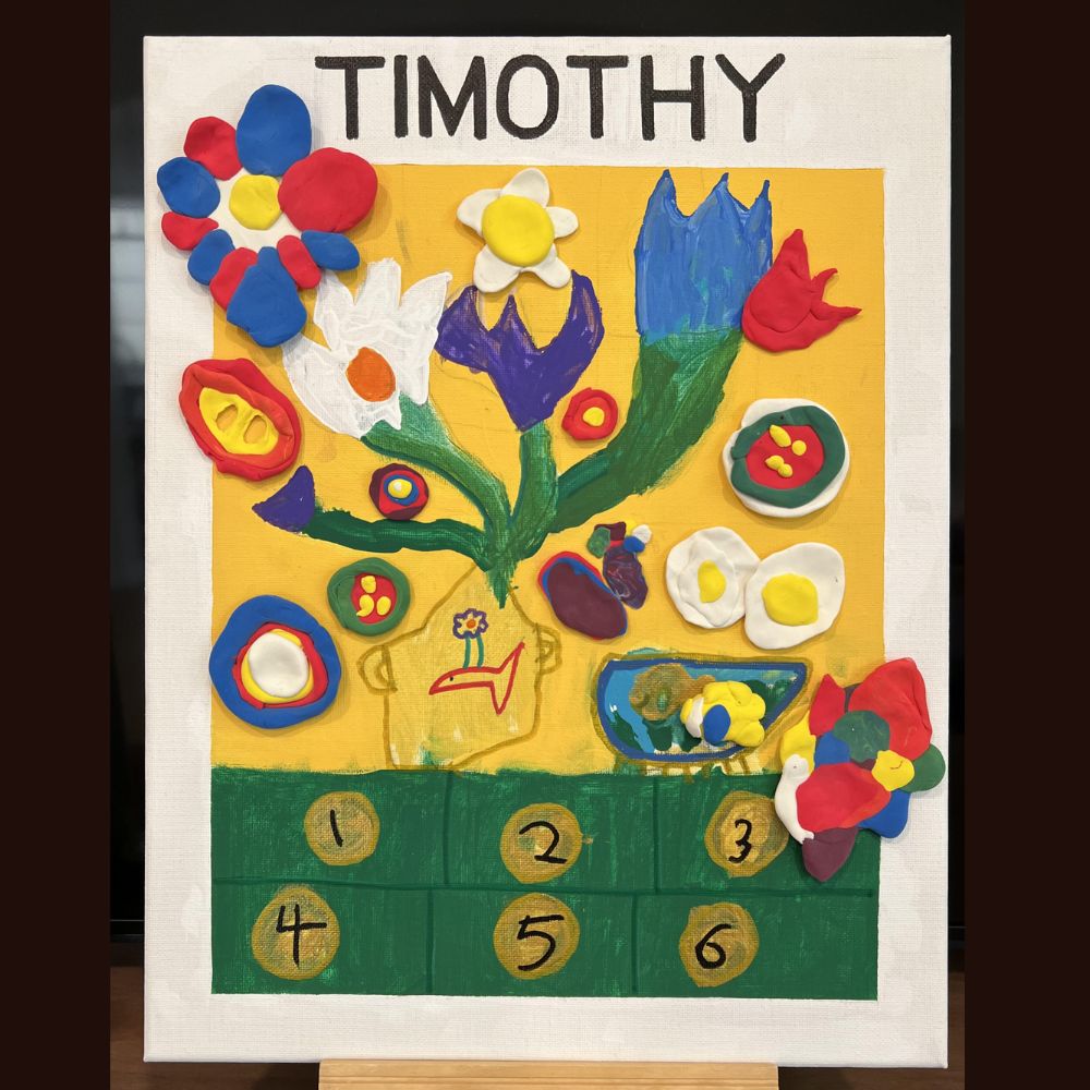 Spring Flowers in Clay & Acrylic – Age 7